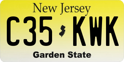 NJ license plate C35KWK