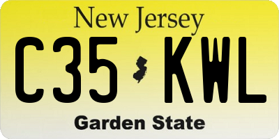 NJ license plate C35KWL