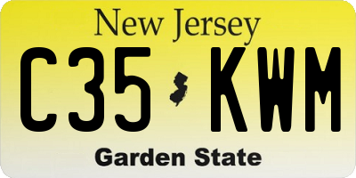 NJ license plate C35KWM