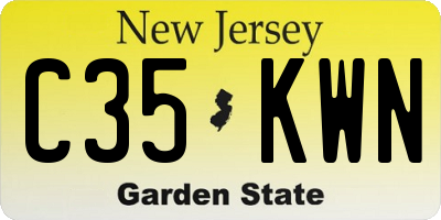 NJ license plate C35KWN