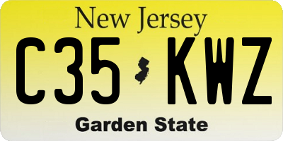 NJ license plate C35KWZ