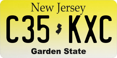 NJ license plate C35KXC