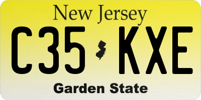 NJ license plate C35KXE