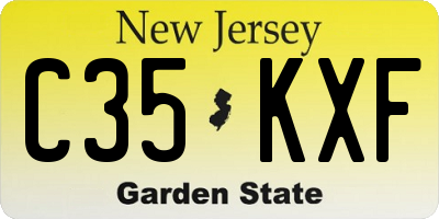 NJ license plate C35KXF