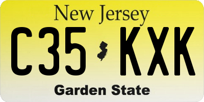 NJ license plate C35KXK