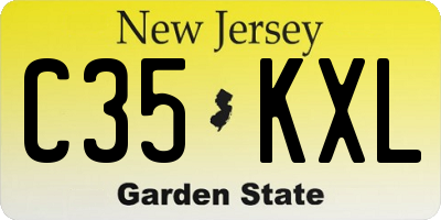 NJ license plate C35KXL