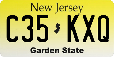 NJ license plate C35KXQ