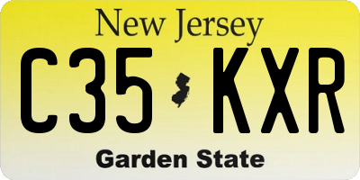 NJ license plate C35KXR