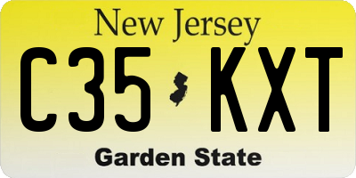 NJ license plate C35KXT