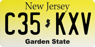 NJ license plate C35KXV