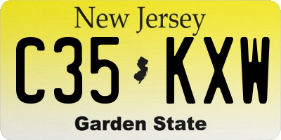 NJ license plate C35KXW