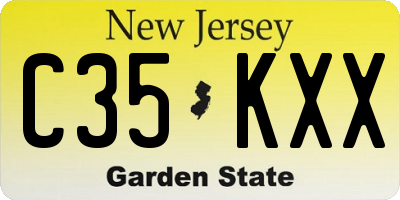 NJ license plate C35KXX