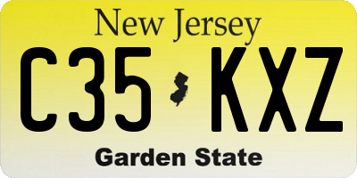 NJ license plate C35KXZ