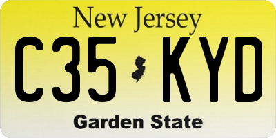 NJ license plate C35KYD