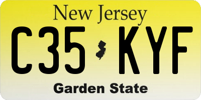 NJ license plate C35KYF