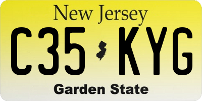 NJ license plate C35KYG