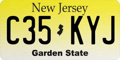 NJ license plate C35KYJ