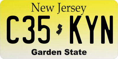 NJ license plate C35KYN