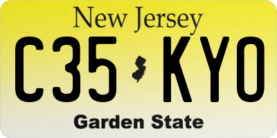 NJ license plate C35KYO