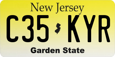 NJ license plate C35KYR