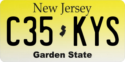 NJ license plate C35KYS