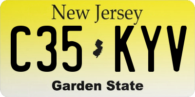 NJ license plate C35KYV