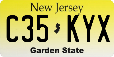 NJ license plate C35KYX