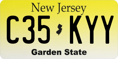 NJ license plate C35KYY