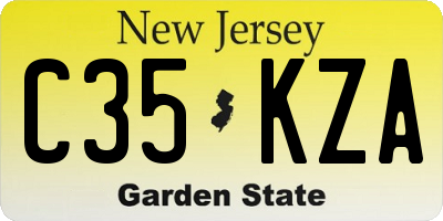NJ license plate C35KZA