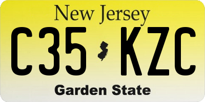 NJ license plate C35KZC