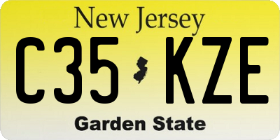 NJ license plate C35KZE