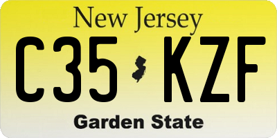 NJ license plate C35KZF