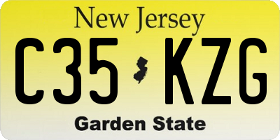 NJ license plate C35KZG
