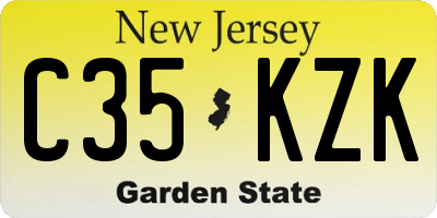 NJ license plate C35KZK