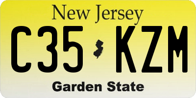 NJ license plate C35KZM