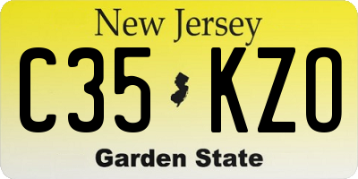 NJ license plate C35KZO