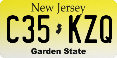 NJ license plate C35KZQ