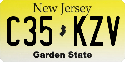 NJ license plate C35KZV