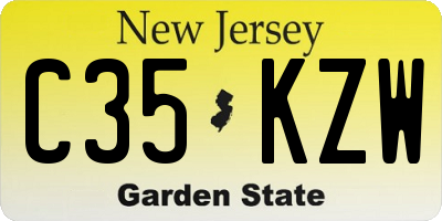 NJ license plate C35KZW