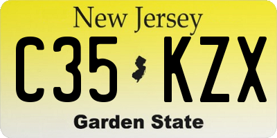 NJ license plate C35KZX