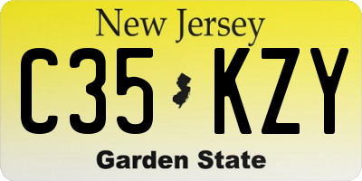 NJ license plate C35KZY