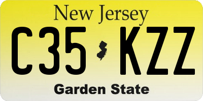 NJ license plate C35KZZ