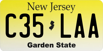 NJ license plate C35LAA