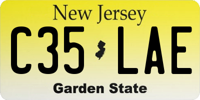 NJ license plate C35LAE