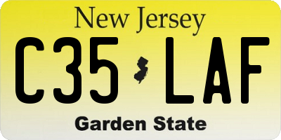 NJ license plate C35LAF