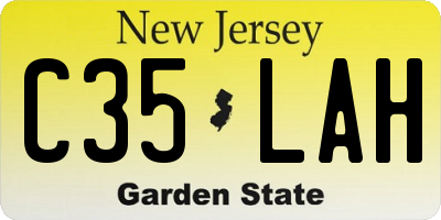 NJ license plate C35LAH
