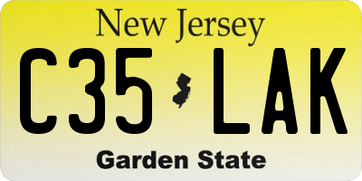 NJ license plate C35LAK