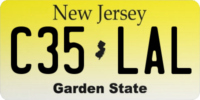 NJ license plate C35LAL