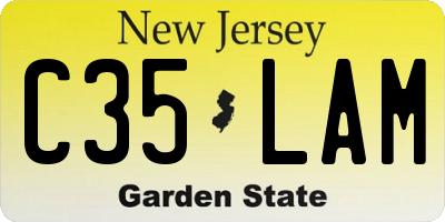 NJ license plate C35LAM