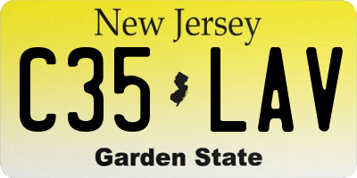 NJ license plate C35LAV